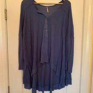 Blue free people blouse